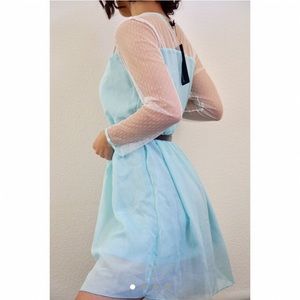 Never worn pastel blue chiffon dress